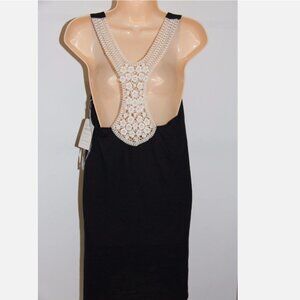 NWT Lucky Brand Swimsuit Bikini Cover Up Dress BLK Knited